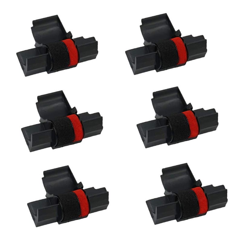 Printerfield IR-40T (6 Pack) Compatible Calculator Printer Ribbons Ink Roller - Black & Red - Image 1